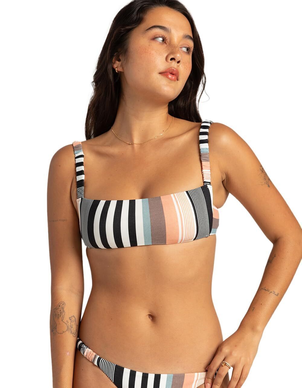 O'Neill Juniors' Women's Multicolor Stripe Bundoran Bikini Top S NWT